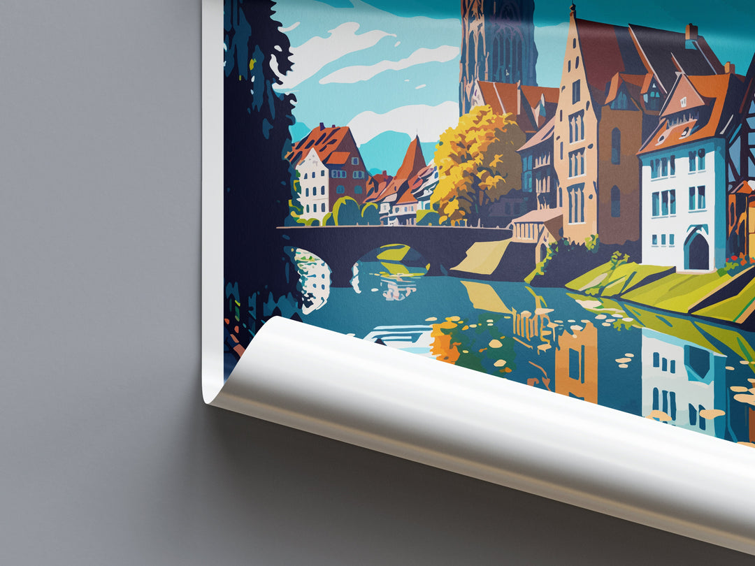 Ulm Travel Print Wall Art Ulm Wall Hanging Home Décor Ulm Gift Art Lovers Germany Art Lover Gift Ulm Art Travel Gift Poster