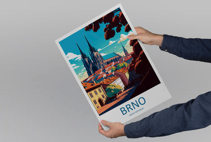 Brno Travel Print Wall Art Brno Wall Hanging Home Décor Brno Gift Art Lovers Czech Republic Art Lover Gift Brno Travel Art Poster