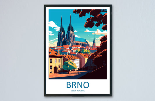 Brno Travel Print Wall Art Brno Wall Hanging Home Décor Brno Gift Art Lovers Czech Republic Art Lover Gift Brno Travel Art Poster