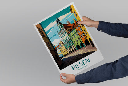 Pilsen Travel Print Wall Art Pilsen Wall Hanging Home Décor Pilsen Gift Art Lovers Czech Republic Art Lover Gift Pilsen Art Decor
