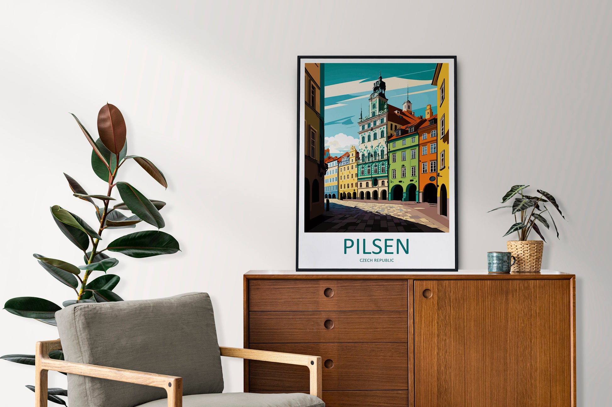 Pilsen Travel Print Wall Art Pilsen Wall Hanging Home Décor Pilsen Gift Art Lovers Czech Republic Art Lover Gift Pilsen Art Decor