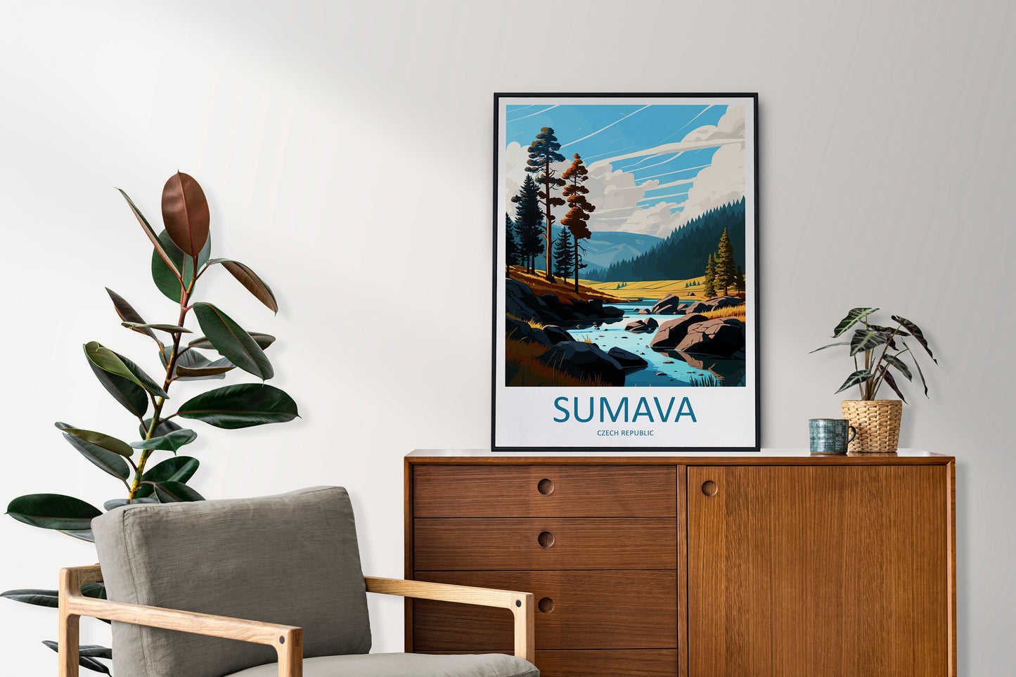 Sumava Travel Print Wall Art Sumava Wall Hanging Home Décor Sumava Gift Art Lovers Czech Republic Art Lover Gift Sumava Art Decor