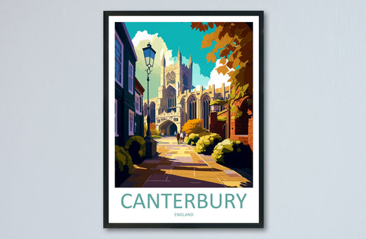 Canterbury Travel Print Wall Art Canterbury Wall Hanging Home Décor Canterbury Gift Art Lovers Art Lover Gift Canterbury Travel Art Gift