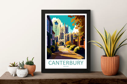 Canterbury Travel Print Wall Art Canterbury Wall Hanging Home Décor Canterbury Gift Art Lovers Art Lover Gift Canterbury Travel Art Gift