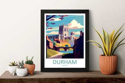 Durham Travel Print Wall Art Durham Wall Hanging Home Décor Durham Gift Art Lovers England Art Lover Gift Durham Travel Art Gift