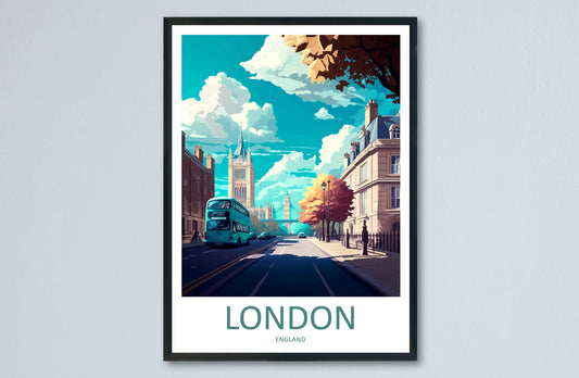 London Travel Print Wall Art London Wall Hanging Home Décor London Gift Art Lovers England Art Lover Gift London Travel Art Gift London Art