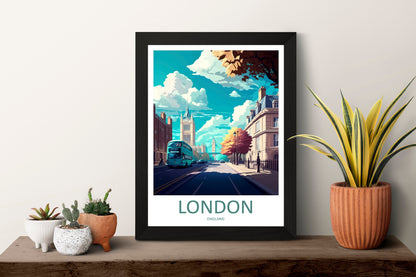 London Travel Print Wall Art London Wall Hanging Home Décor London Gift Art Lovers England Art Lover Gift London Travel Art Gift London Art