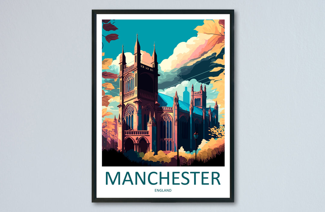 Manchester Travel Print Wall Art Manchester Wall Hanging Home Décor Manchester Gift Art Lovers England Art Lover Gift Manchester Travel Art