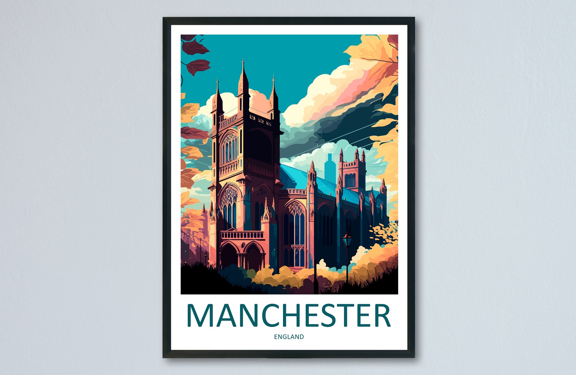 Manchester Travel Print Wall Art Manchester Wall Hanging Home Décor Manchester Gift Art Lovers England Art Lover Gift Manchester Travel Art