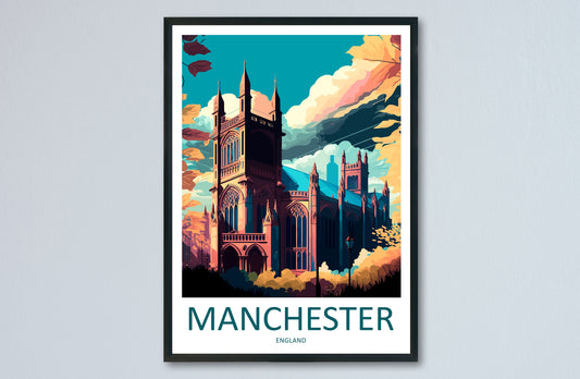 Manchester Travel Print Wall Art Manchester Wall Hanging Home Décor Manchester Gift Art Lovers England Art Lover Gift Manchester Travel Art
