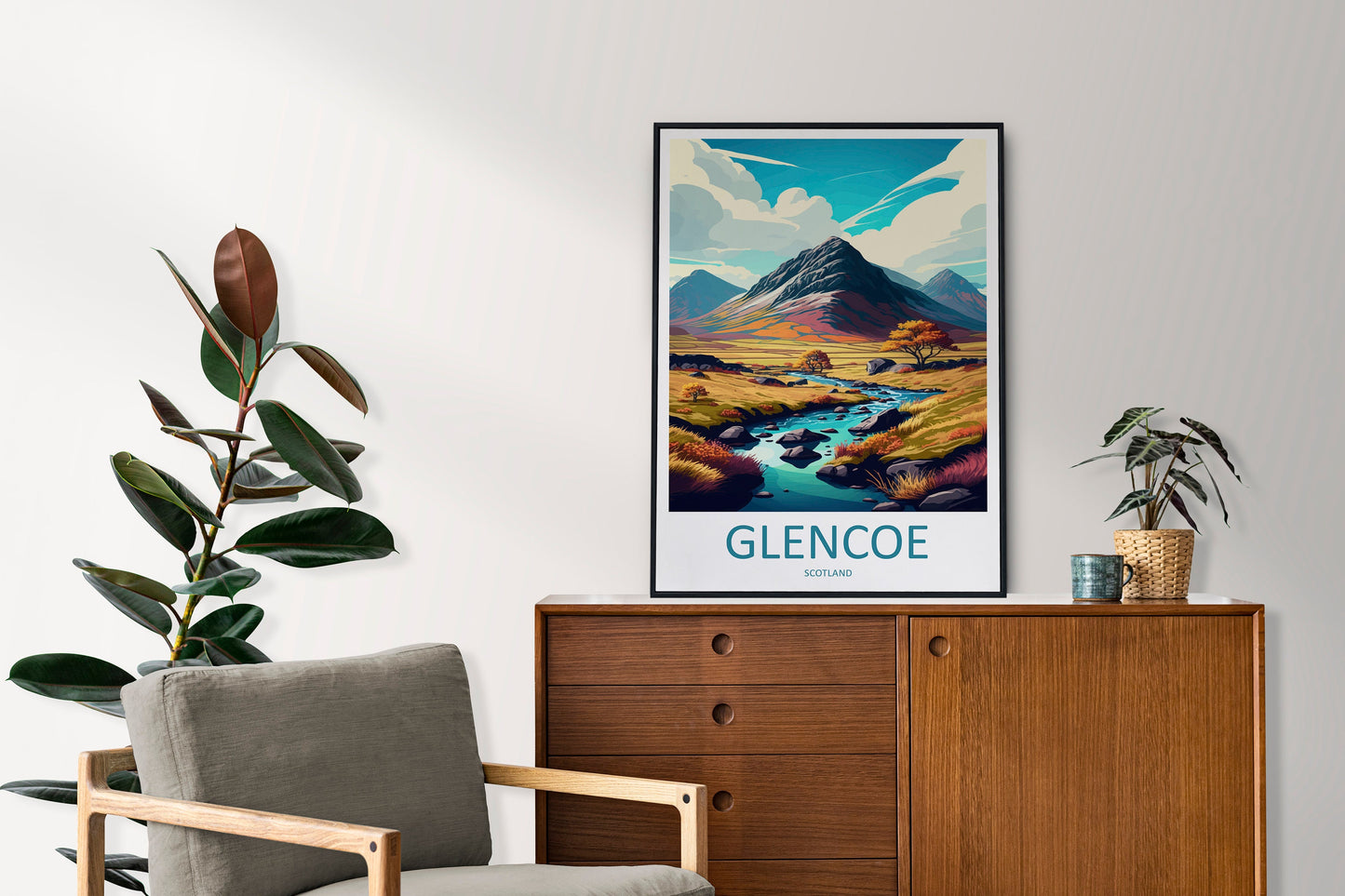 Glencoe Travel Print Wall Art Glencoe Wall Hanging Home Décor Glencoe Gift Art Lovers Scotland Art Lover Gift Glencoe Travel Artwork