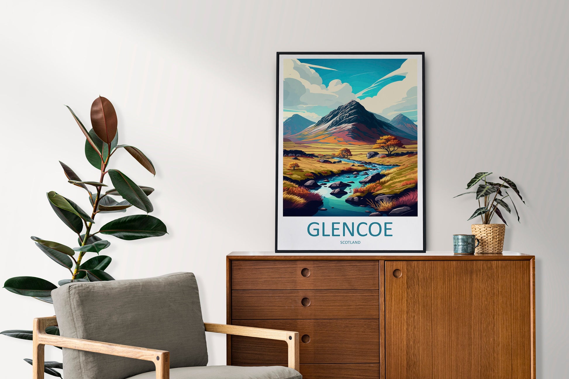 Glencoe Travel Print Wall Art Glencoe Wall Hanging Home Décor Glencoe Gift Art Lovers Scotland Art Lover Gift Glencoe Travel Artwork
