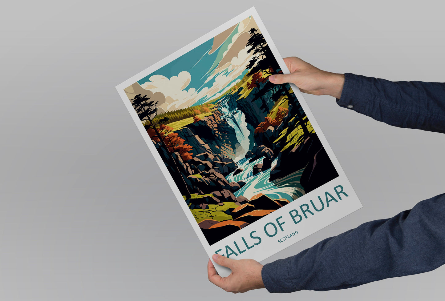 Falls Of Bruar Travel Print Wall Art Falls Of Bruar Wall Hanging Home Décor Falls Of Bruar Gift Art Lovers Scotland Art Lover Gift Bruar Art