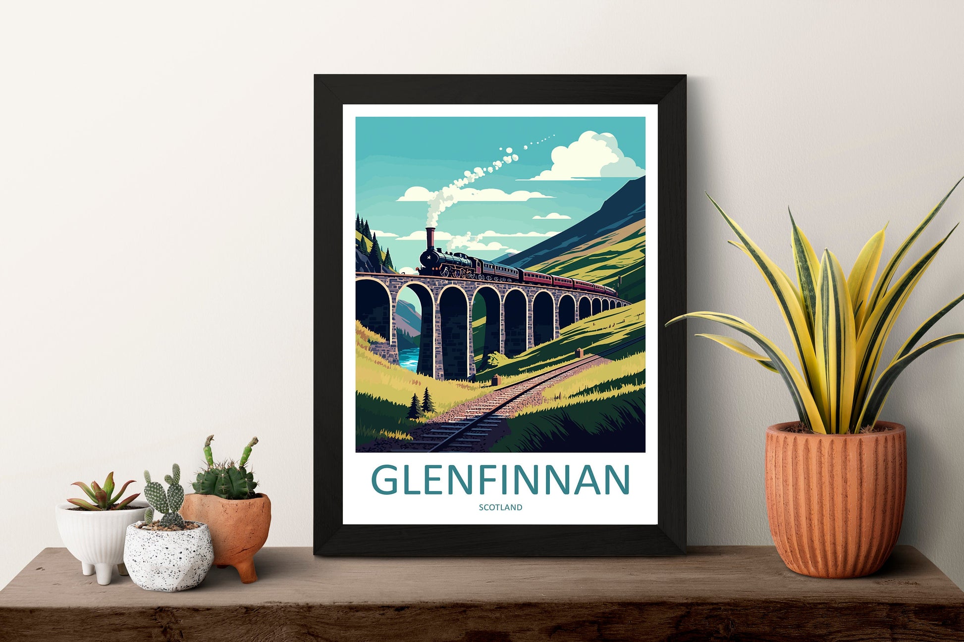 Glenfinnan Travel Print Wall Art Glenfinnan Wall Hanging Home Décor Glenfinnan Gift Art Lovers Scotland Art Lover Gift Glenfinnan Train Art