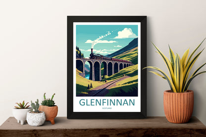 Glenfinnan Travel Print Wall Art Glenfinnan Wall Hanging Home Décor Glenfinnan Gift Art Lovers Scotland Art Lover Gift Glenfinnan Train Art