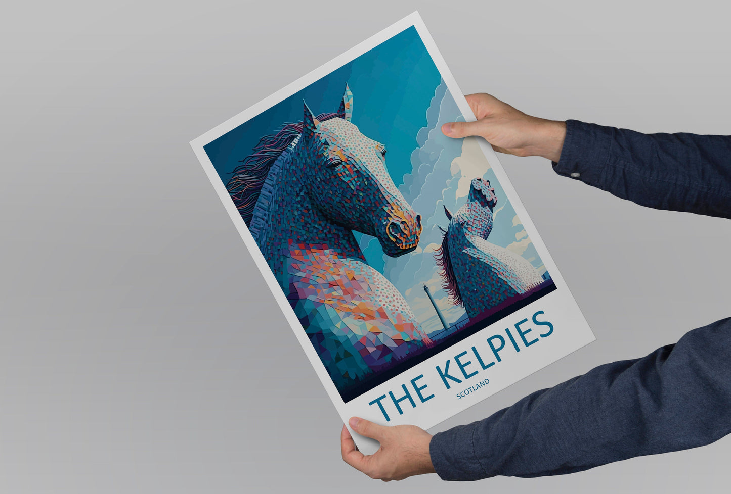 The Kelpies Travel Print Wall Art The Kelpies Wall Hanging Home Décor The Kelpies Gift Art Lovers Scotland Art Lover Gift The Kelpies Art