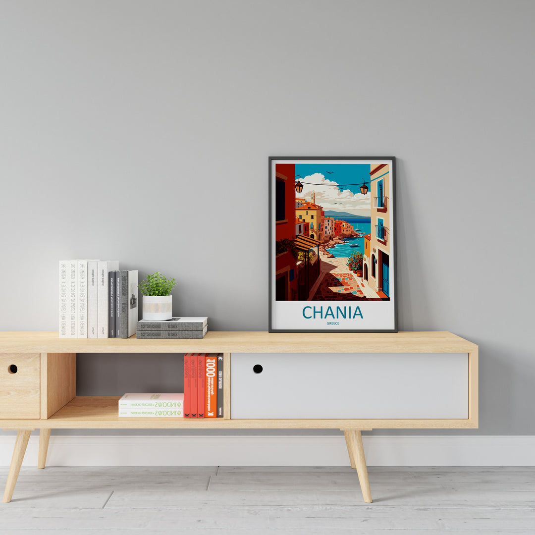 Chania Travel Print Wall Art Chania Greece Wall Hanging Home Decoration Chania Gift Art Lovers Wall Art Print Chania Greece Wall Poster Art