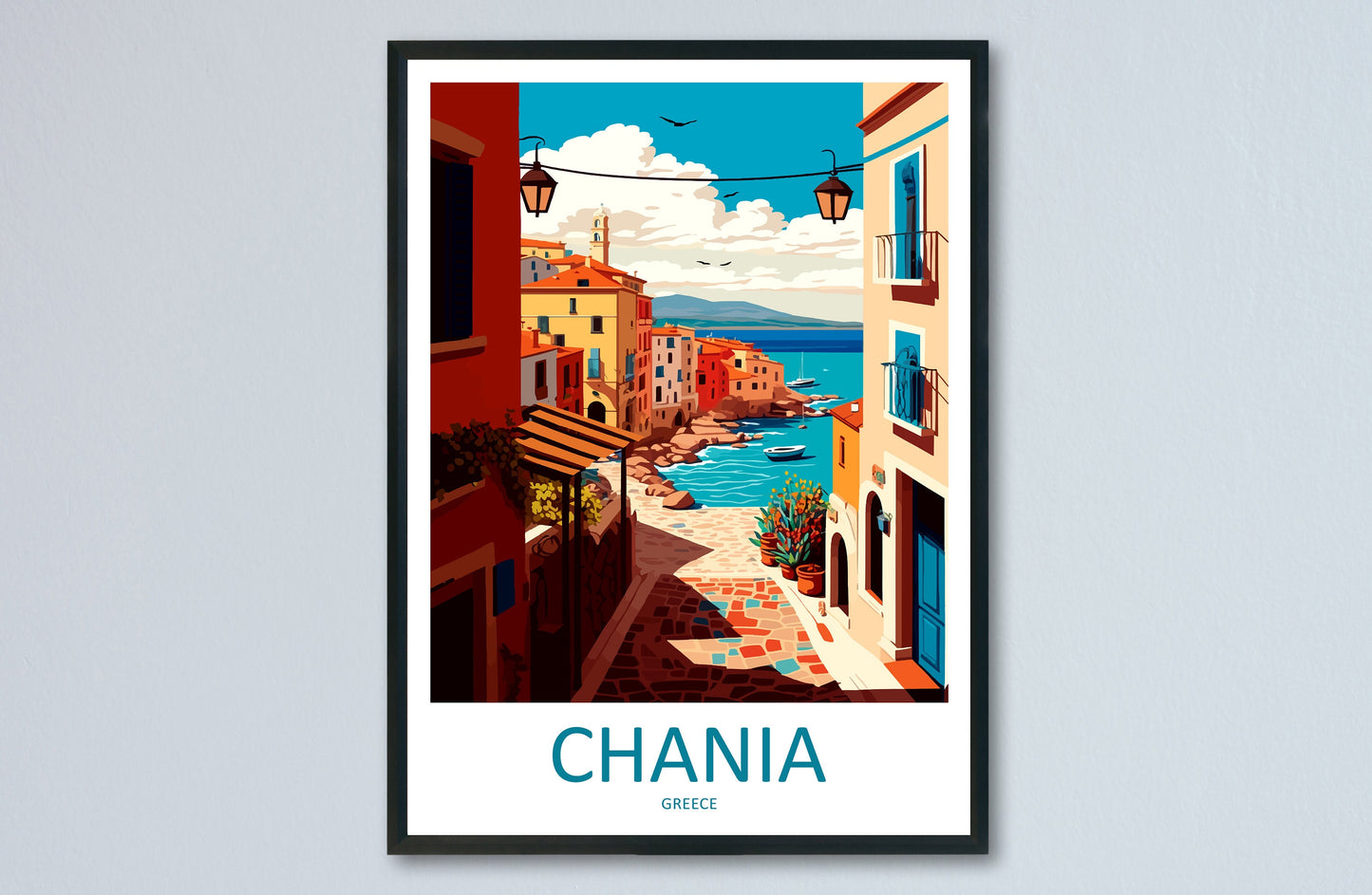 Chania Travel Print Wall Art Chania Greece Wall Hanging Home Decoration Chania Gift Art Lovers Wall Art Print Chania Greece Wall Poster Art