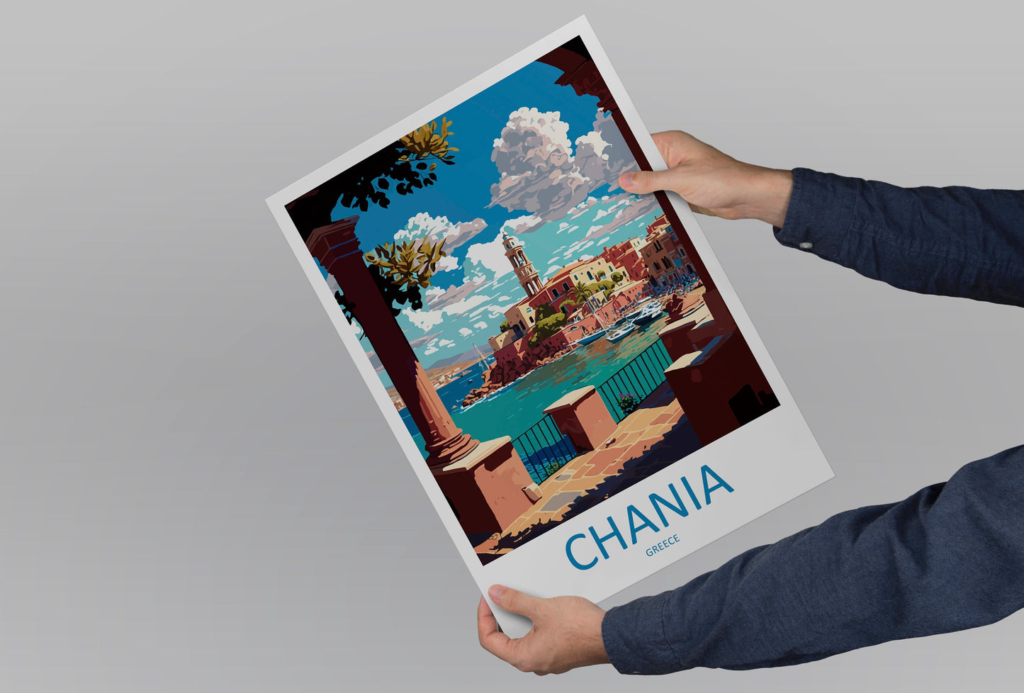 Chania Travel Print Wall Art Chania Greece Wall Hanging Home Decoration Chania Gift Art Lovers Wall Art Print Chania Greece Wall Poster Art