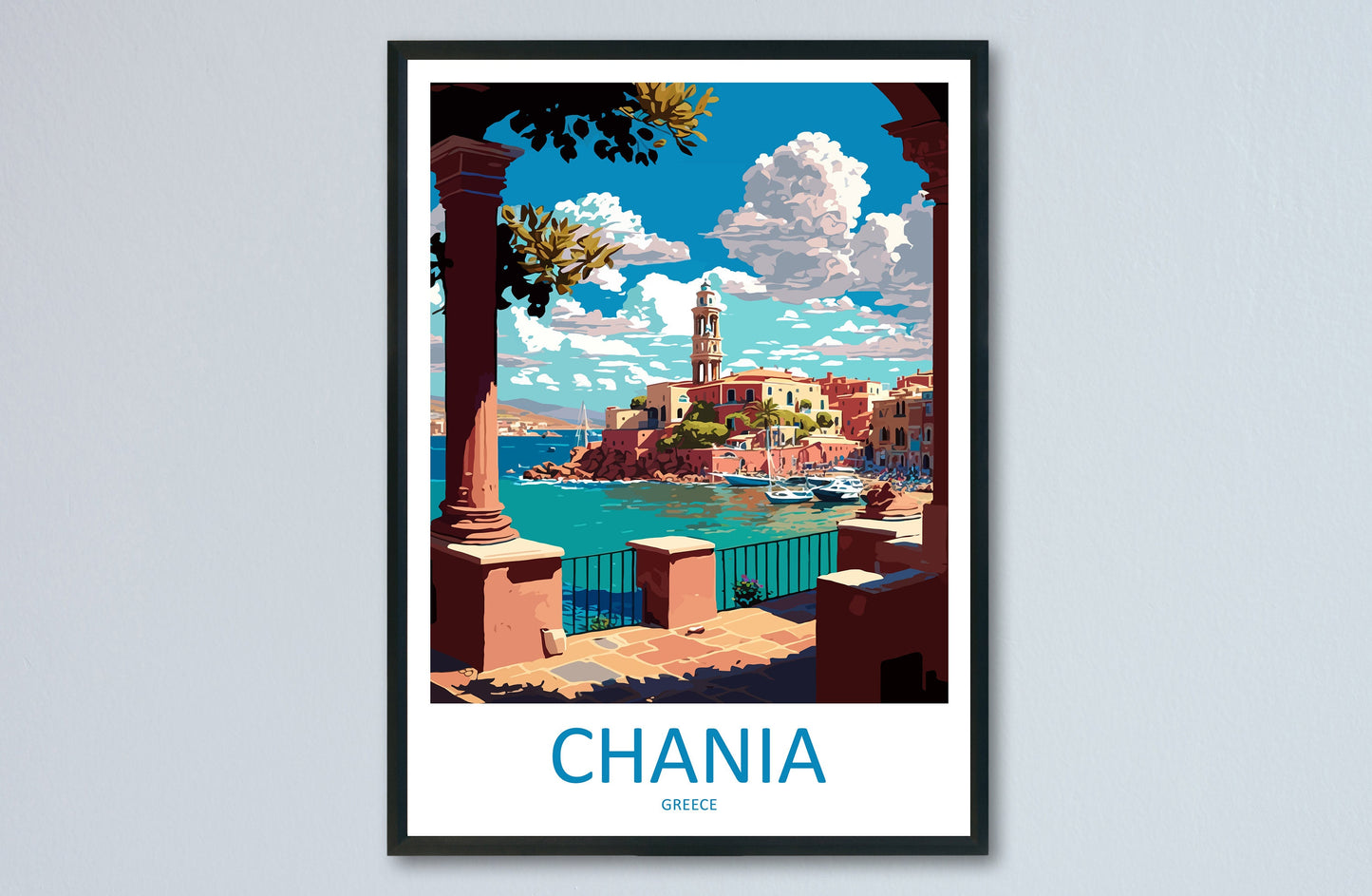 Chania Travel Print Wall Art Chania Greece Wall Hanging Home Decoration Chania Gift Art Lovers Wall Art Print Chania Greece Wall Poster Art