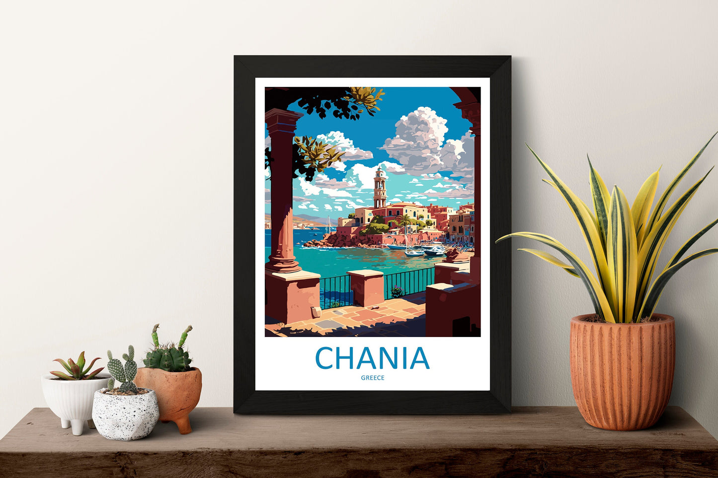 Chania Travel Print Wall Art Chania Greece Wall Hanging Home Decoration Chania Gift Art Lovers Wall Art Print Chania Greece Wall Poster Art