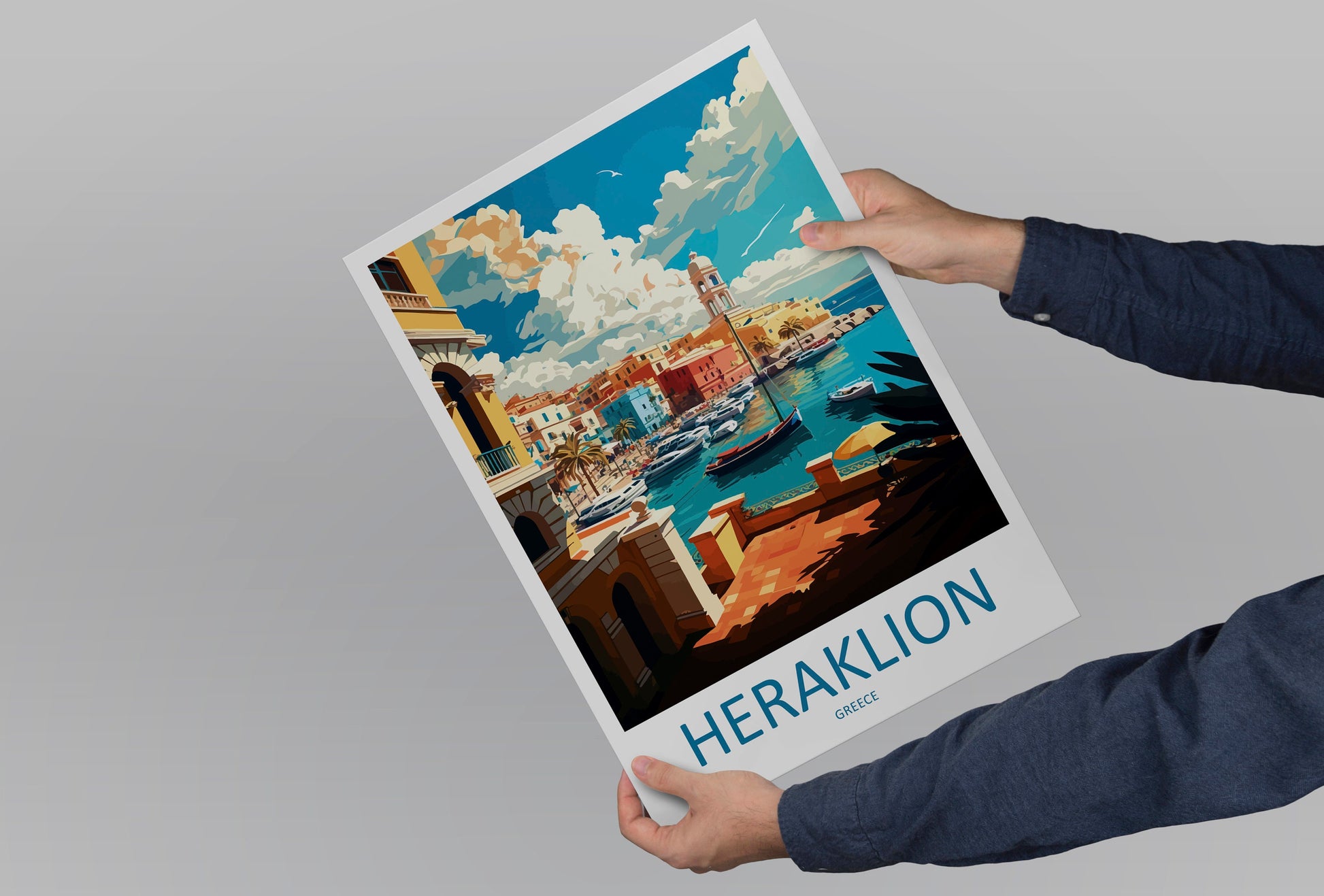 Heraklion Travel Print Wall Art Heraklion Greece Wall Hanging Home Decoration Heraklion Gift Art Lovers Wall Art Print Heraklion Greece