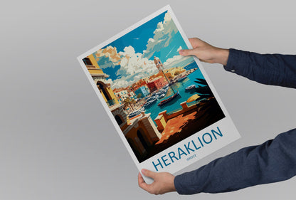 Heraklion Travel Print Wall Art Heraklion Greece Wall Hanging Home Decoration Heraklion Gift Art Lovers Wall Art Print Heraklion Greece