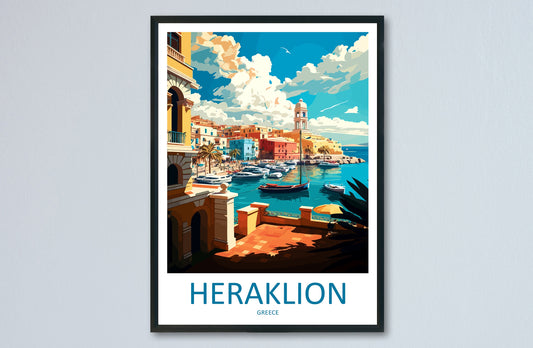 Heraklion Travel Print Wall Art Heraklion Greece Wall Hanging Home Decoration Heraklion Gift Art Lovers Wall Art Print Heraklion Greece