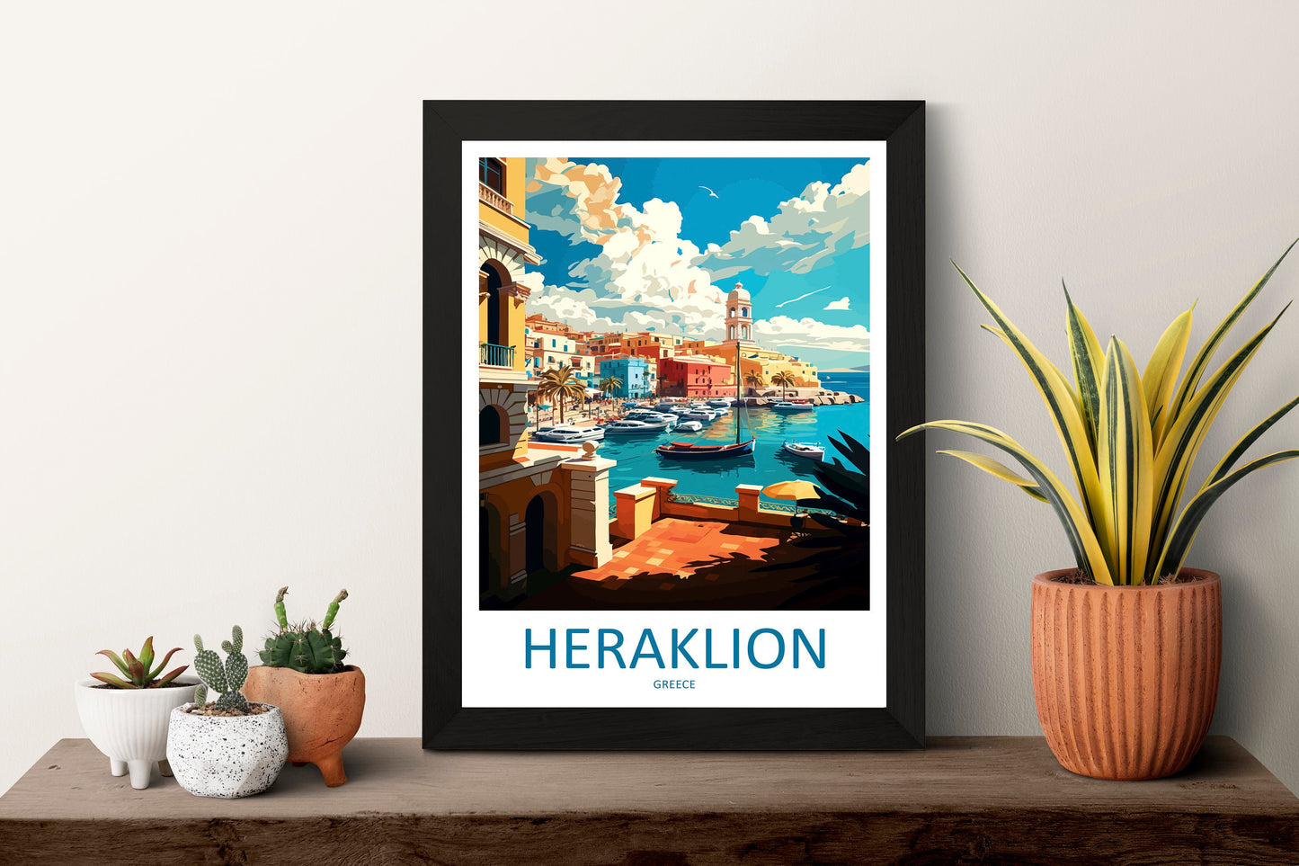 Heraklion Travel Print Wall Art Heraklion Greece Wall Hanging Home Decoration Heraklion Gift Art Lovers Wall Art Print Heraklion Greece
