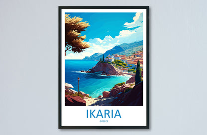 Ikaria Travel Print Wall Art Ikaria Greece Wall Hanging Home Decoration Ikaria Gift Art Lovers Wall Art Print Ikaria Greece Wall Poster Art