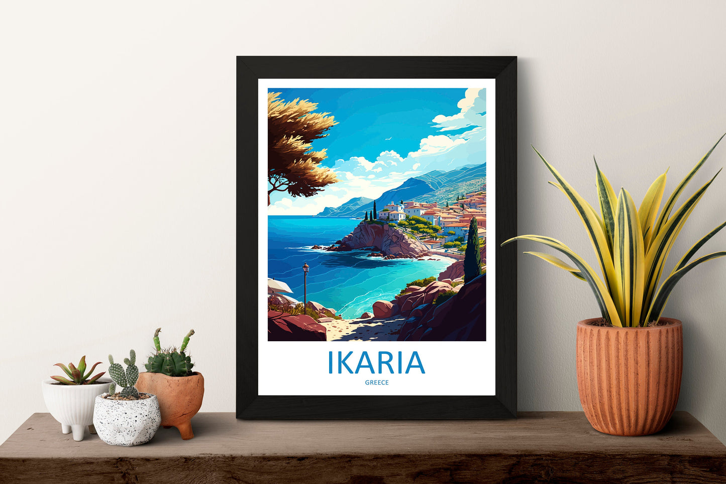 Ikaria Travel Print Wall Art Ikaria Greece Wall Hanging Home Decoration Ikaria Gift Art Lovers Wall Art Print Ikaria Greece Wall Poster Art
