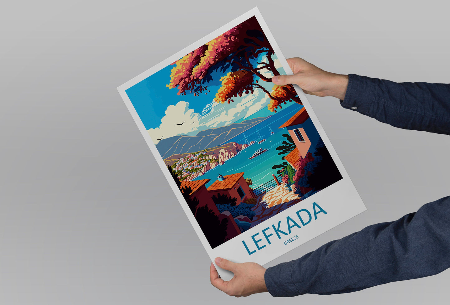 Lefkada Travel Print Wall Art Lefkada Greece Wall Hanging Home Decoration Lefkada Gift Art Lovers Wall Art Print Lefkada Greece Wall Art
