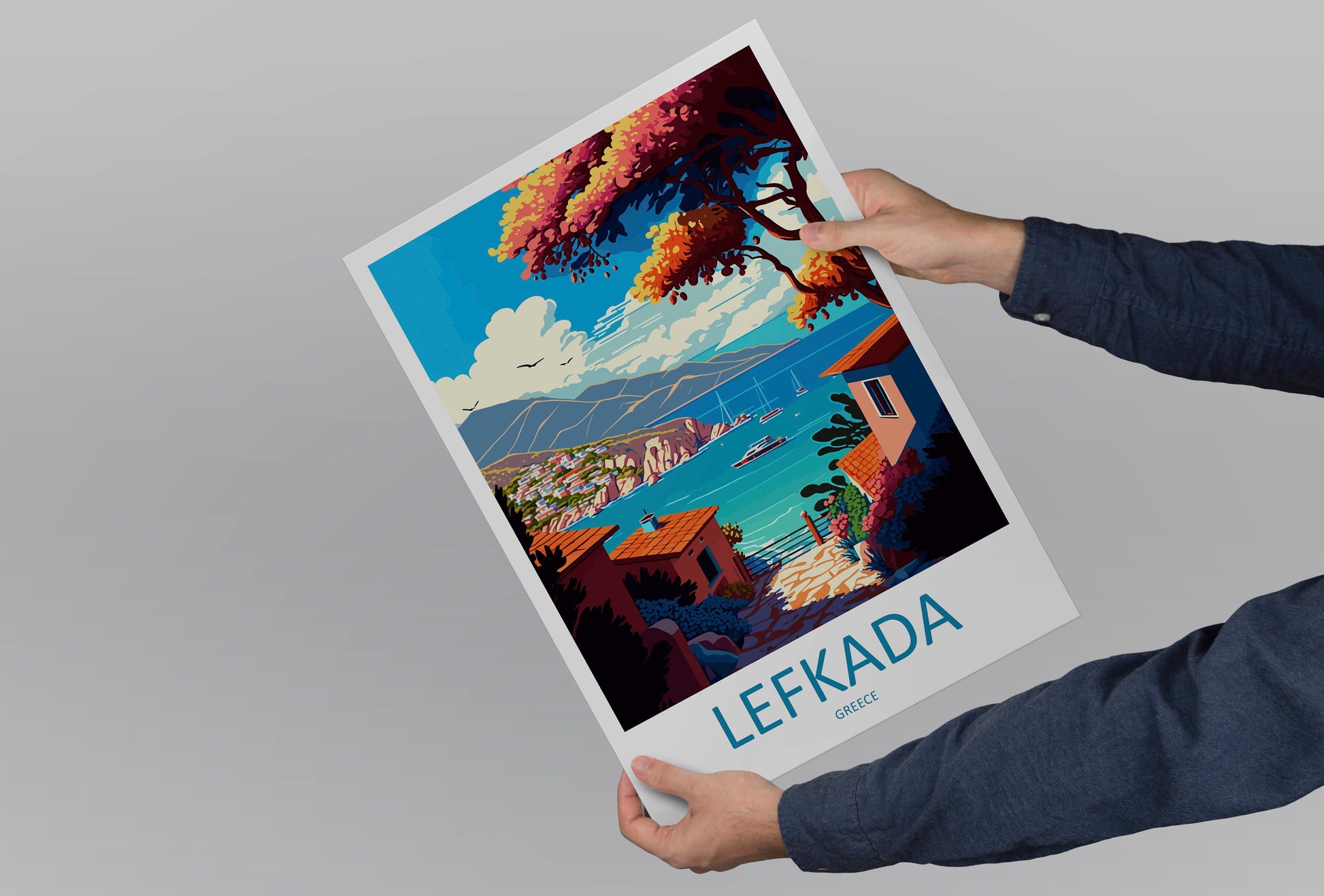 Lefkada Travel Print Wall Art Lefkada Greece Wall Hanging Home Decoration Lefkada Gift Art Lovers Wall Art Print Lefkada Greece Wall Art
