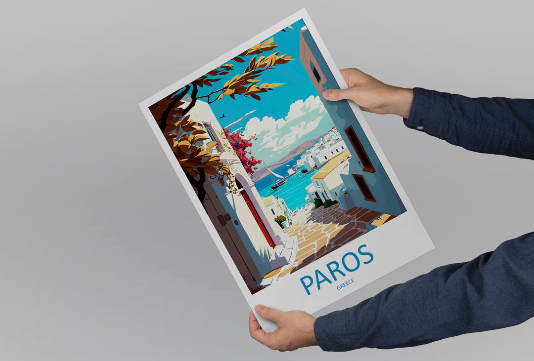 Paros Travel Print Wall Art Paros Greece Wall Hanging Home Decoration Paros Gift Art Lovers Wall Art Print Paros Greece Wall Art