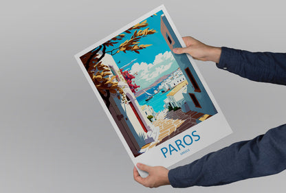 Paros Travel Print Wall Art Paros Greece Wall Hanging Home Decoration Paros Gift Art Lovers Wall Art Print Paros Greece Wall Art