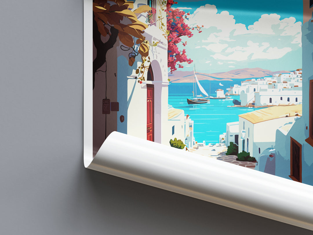 Paros Travel Print Wall Art Paros Greece Wall Hanging Home Decoration Paros Gift Art Lovers Wall Art Print Paros Greece Wall Art
