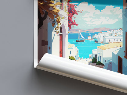 Paros Travel Print Wall Art Paros Greece Wall Hanging Home Decoration Paros Gift Art Lovers Wall Art Print Paros Greece Wall Art