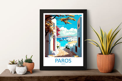 Paros Travel Print Wall Art Paros Greece Wall Hanging Home Decoration Paros Gift Art Lovers Wall Art Print Paros Greece Wall Art