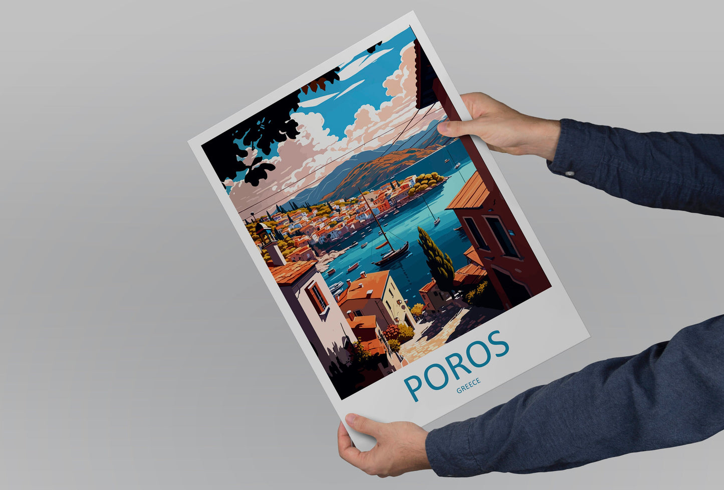 Poros Travel Print Wall Art Poros Greece Wall Hanging Home Decoration Poros Gift Art Lovers Wall Art Print Poros Greece Wall Art