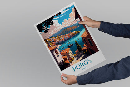 Poros Travel Print Wall Art Poros Greece Wall Hanging Home Decoration Poros Gift Art Lovers Wall Art Print Poros Greece Wall Art
