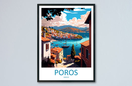 Poros Travel Print Wall Art Poros Greece Wall Hanging Home Decoration Poros Gift Art Lovers Wall Art Print Poros Greece Wall Art