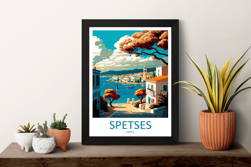 Spetses Travel Print Wall Art Spetses Greece Wall Hanging Home Decoration Spetses Gift Art Lovers Wall Art Print Spetses Greece Wall Art