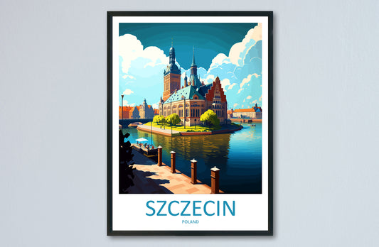 Szczecin Travel Print Wall Art Szczecin Wall Hanging Home Décor Szczecin Gift Art Lovers Poland Art Lover Gift Szczecin Travel Wall Art