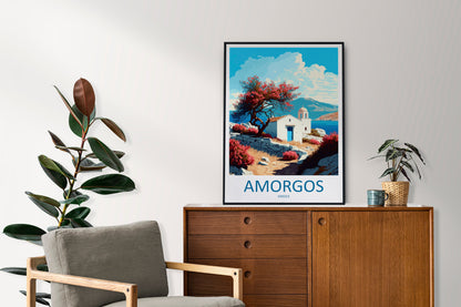 Amorgos Travel Print Wall Art Amorgos Greece Wall Hanging Home Decoration Amorgos Gift Art Lovers Wall Art Print Amorgos Greece Wall Art