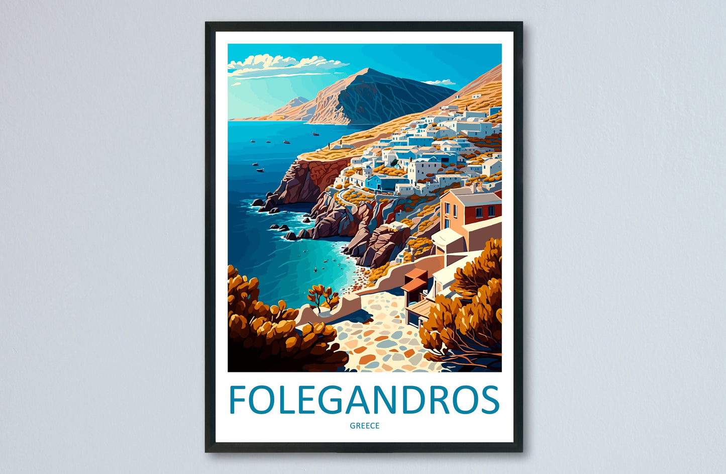 Folegandros Travel Print Wall Art Folegandros Greece Wall Hanging Home Decoration Folegandros Gift Art Lovers Art Folegandros Artwork