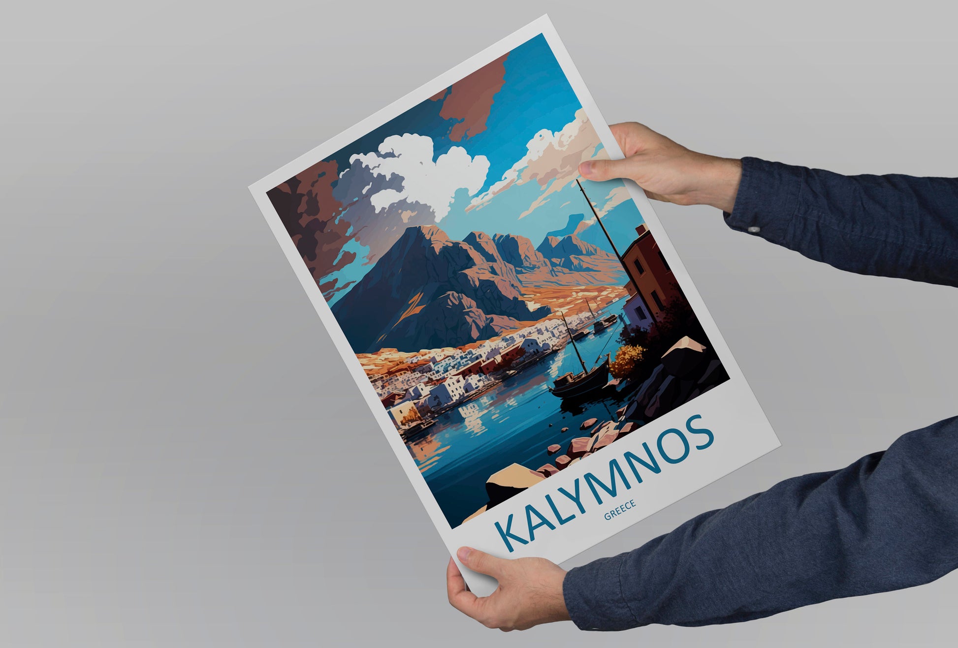 Kalymnos Travel Print Wall Art Kalymnos Greece Wall Hanging Home Decoration Kalymnos Gift Art Lovers Wall Art Print Kalymnos Greece Wall Art