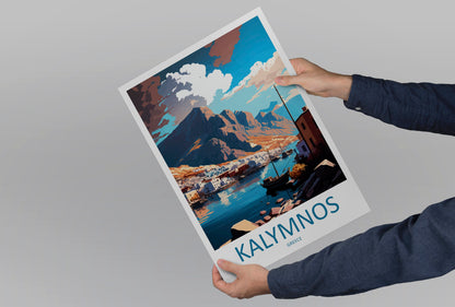 Kalymnos Travel Print Wall Art Kalymnos Greece Wall Hanging Home Decoration Kalymnos Gift Art Lovers Wall Art Print Kalymnos Greece Wall Art