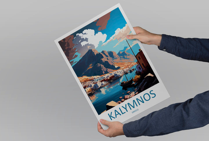 Kalymnos Travel Print Wall Art Kalymnos Greece Wall Hanging Home Decoration Kalymnos Gift Art Lovers Wall Art Print Kalymnos Greece Wall Art