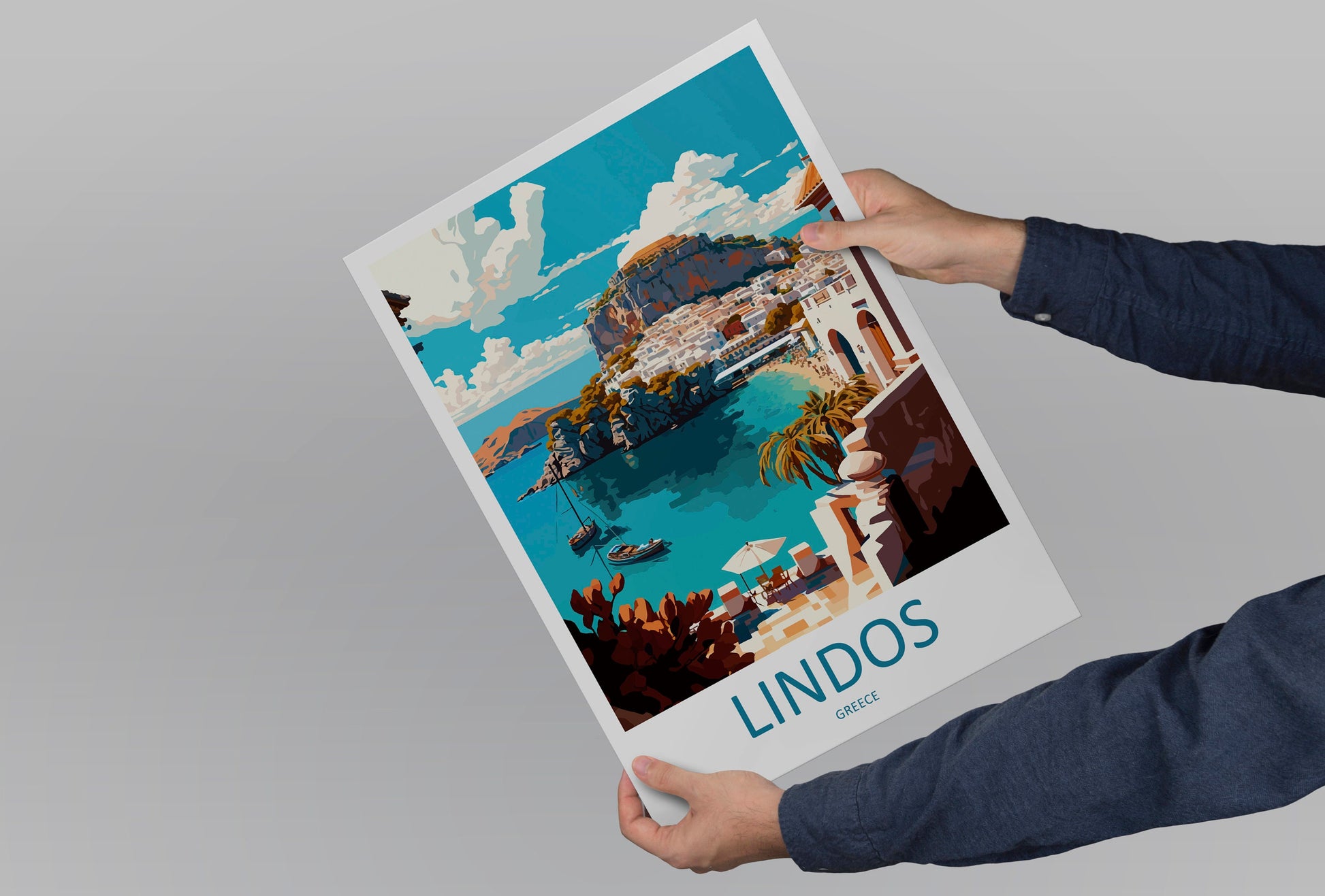 Lindos Travel Print Wall Art Lindos Greece Wall Hanging Home Decoration Lindos Gift Art Lovers Wall Art Print Lindos Greece Wall Art