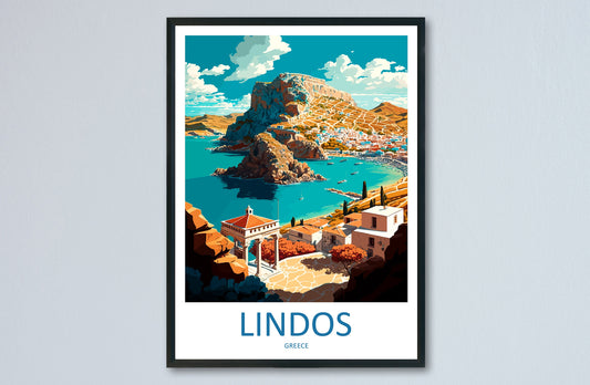 Lindos Travel Print Wall Art Lindos Greece Wall Hanging Home Decoration Lindos Gift Art Lovers Wall Art Print Lindos Greece Wall Art